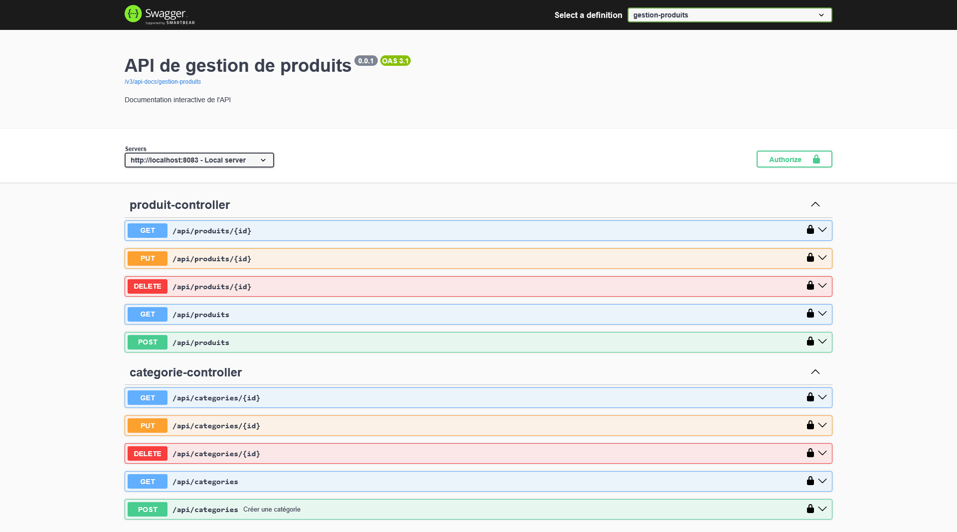 Gestion Produits